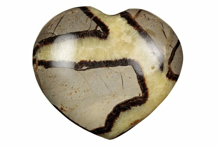 Polished Septarian Heart - Madagascar #205190